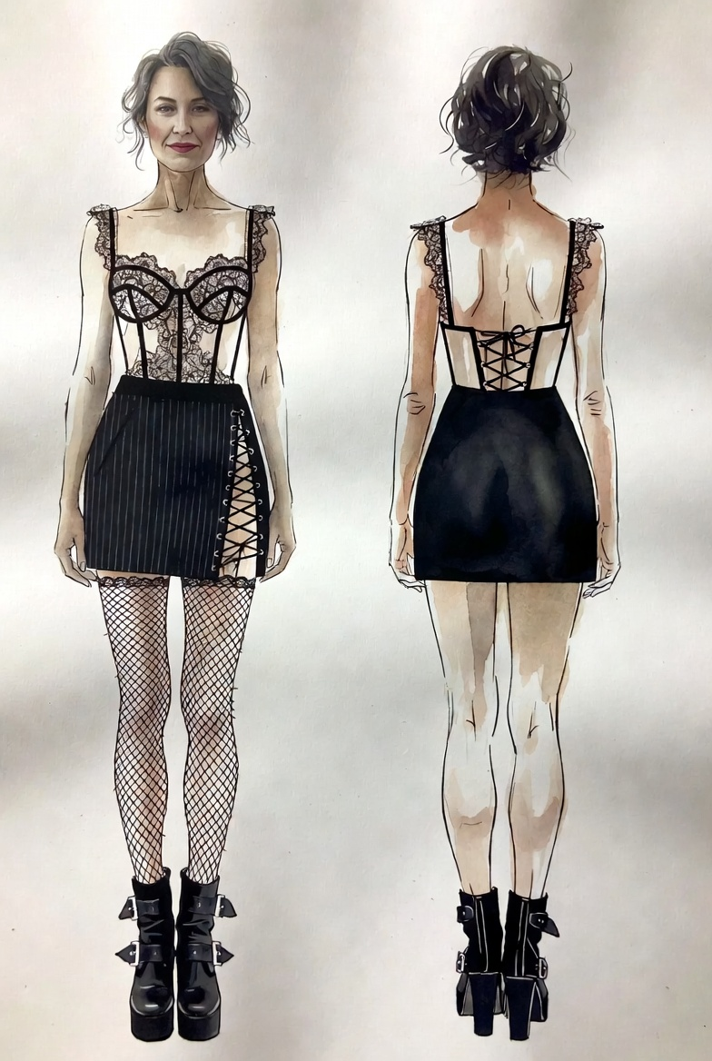 AI Generated Illustration Of Outfit Concept
